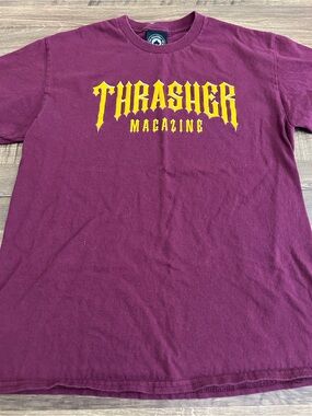 Vintage Thrasher Magazine Low Low Logo Maroon T-shirt Spade Tag